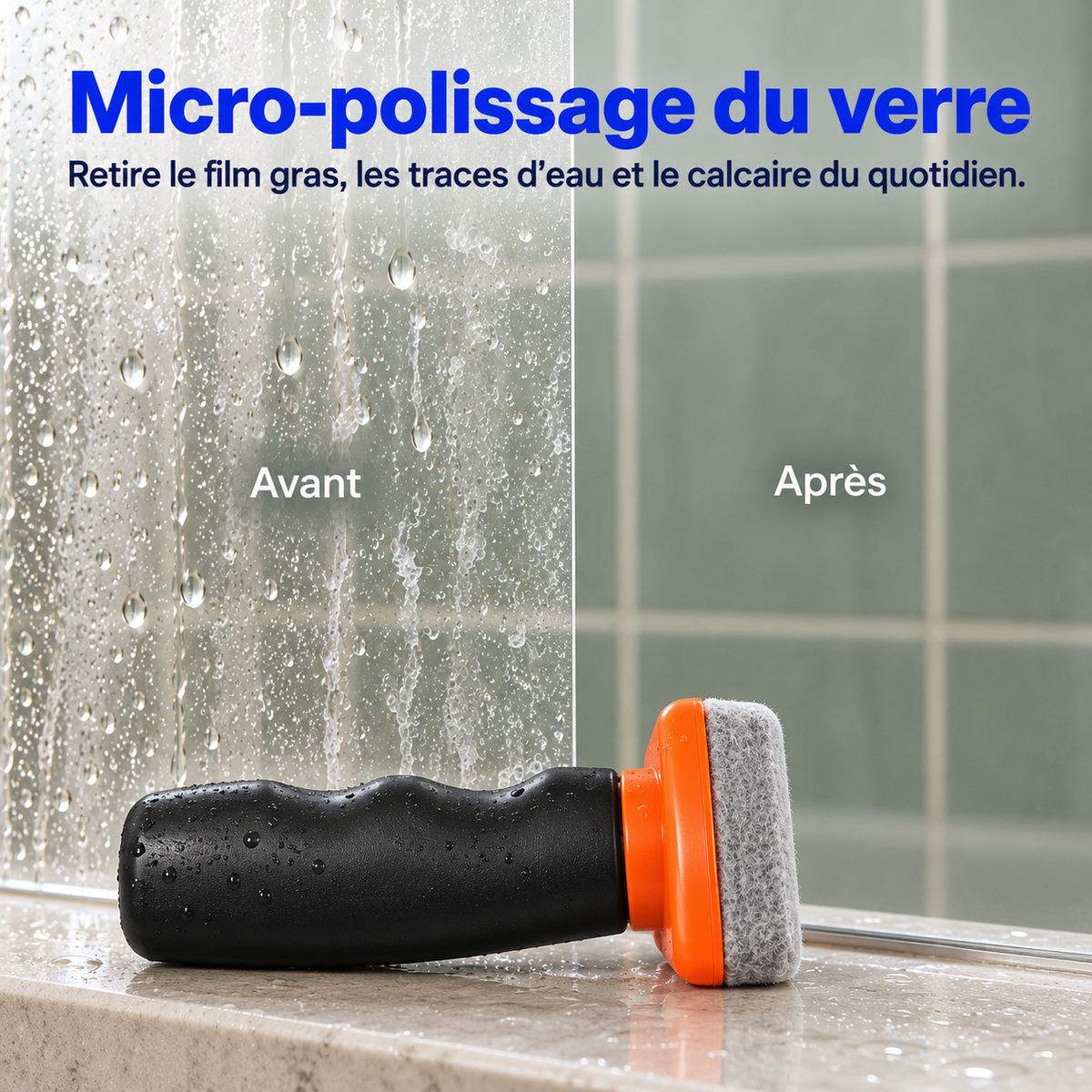 Soin anticalcaire et anti-gouttes pour paroi de douche