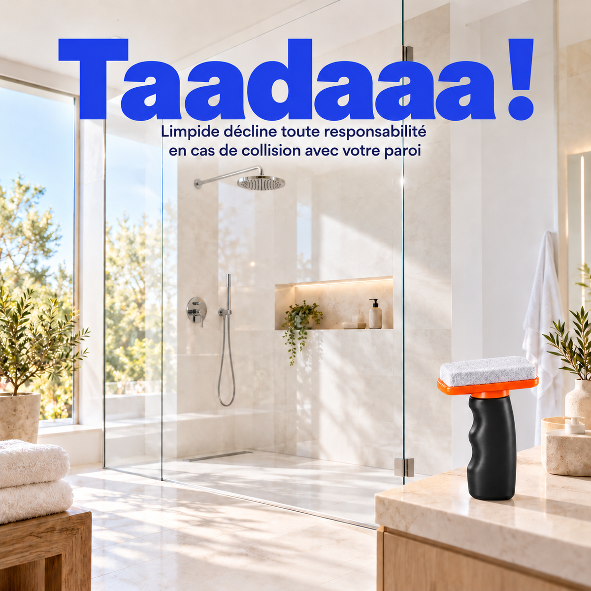 Soin anticalcaire et anti-gouttes pour paroi de douche